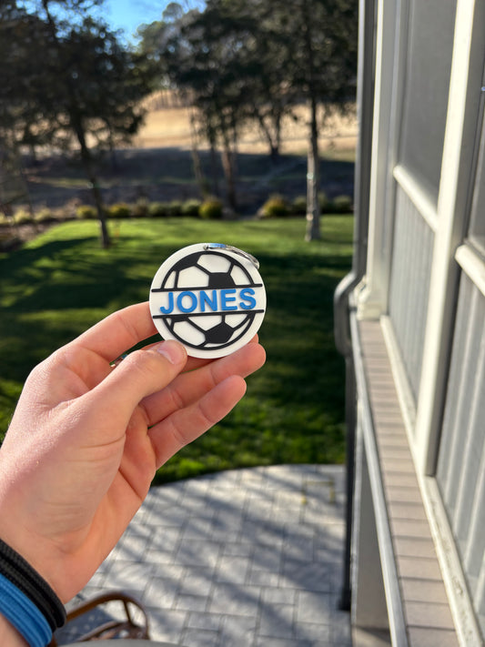 Customizable 3D Printed Soccer Keychain